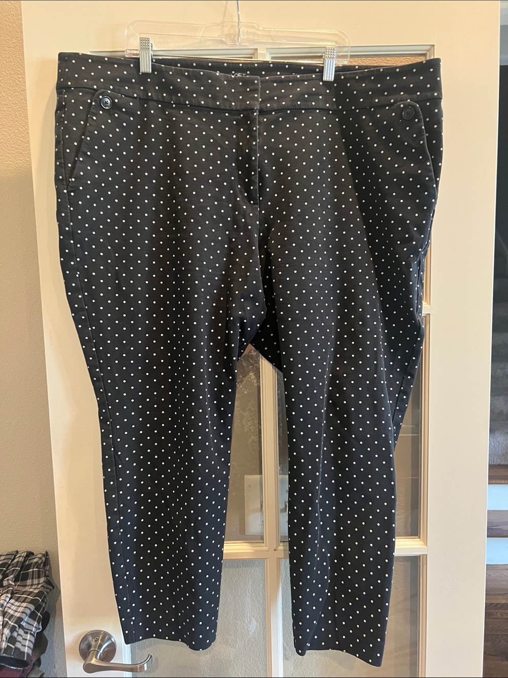 LOFT Black with White Polka Dot Skinny Pants